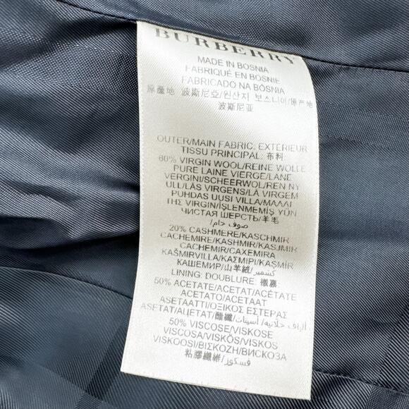 Burberry Coat Wool Pea Cashmere Grey Winter Plaid Ladies Jacket Check 8 - Picture 6 of 12